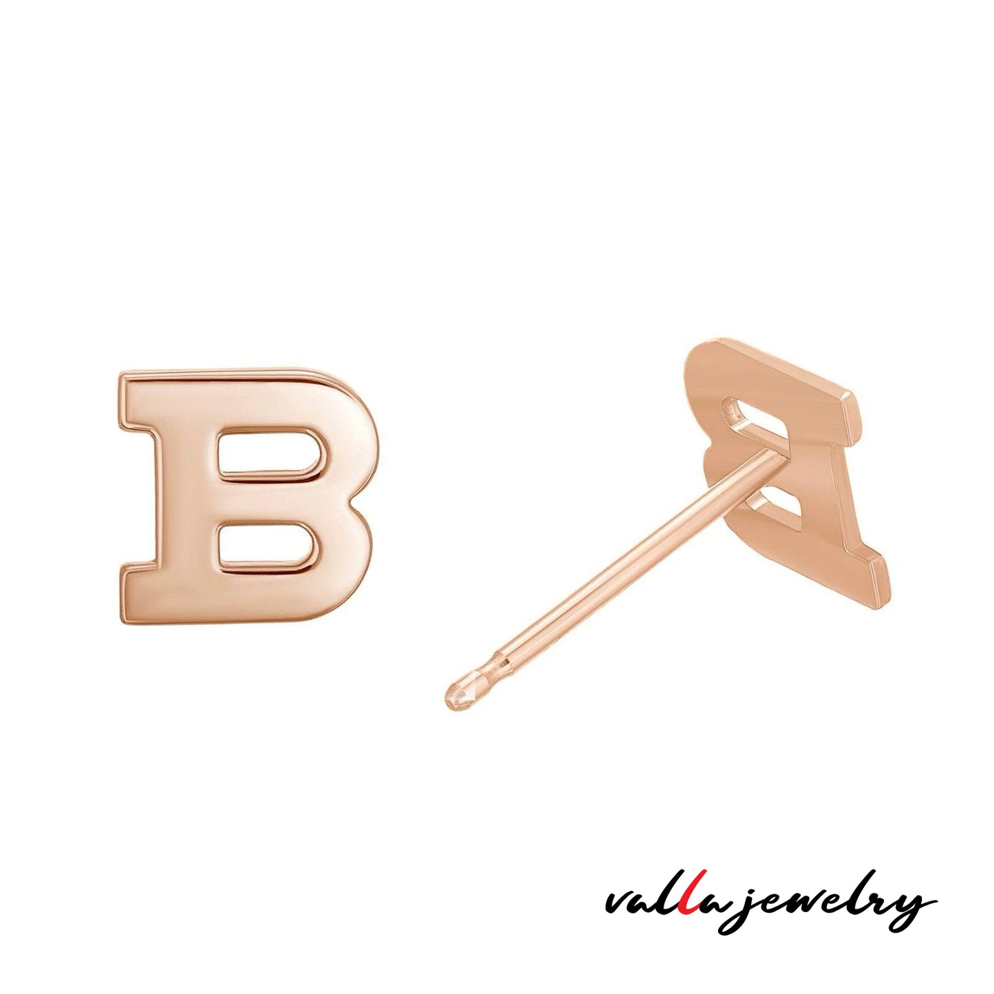 14k Yellow Gold Initial Earrings