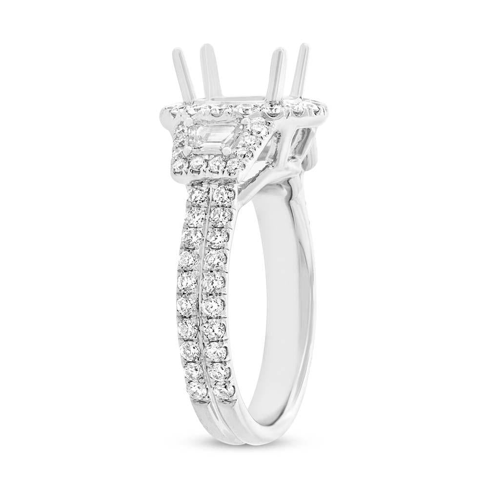 18k White Gold Diamond Semi-mount Ring for 2.00ct Center - 1.65ct