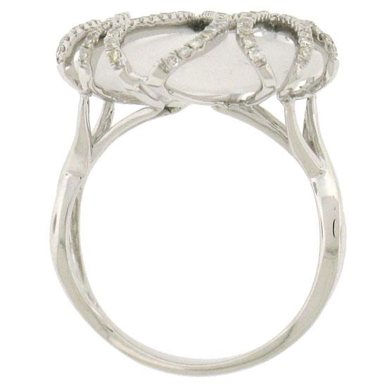 Diamond & 10.58ct White Topaz 14k White Gold Ring - 0.50ct