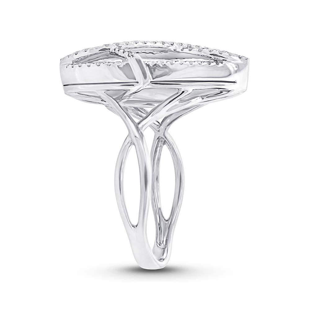 Diamond & 7.66ct White Onyx 14k White Gold Ring - 0.41ct