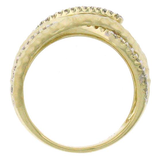 14k Yellow Gold Diamond Bridge Ring - 0.30ct
