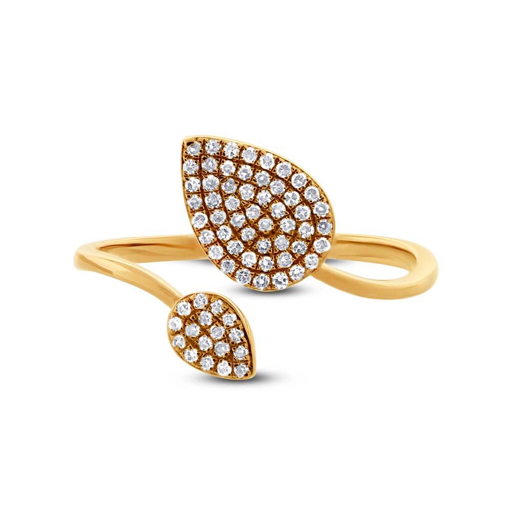 14k Yellow Gold Diamond Pave Lady's Ring - 0.20ct
