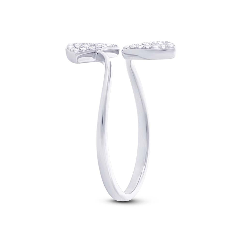 14k White Gold Diamond Triangle Lady's Ring - 0.18ct