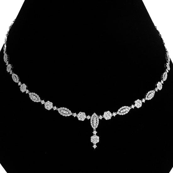 18k White Gold Diamond Necklace - 5.07ct V0102