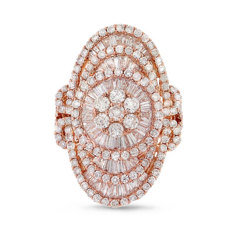 18k Rose Gold Diamond Lady's Ring - 4.19ct