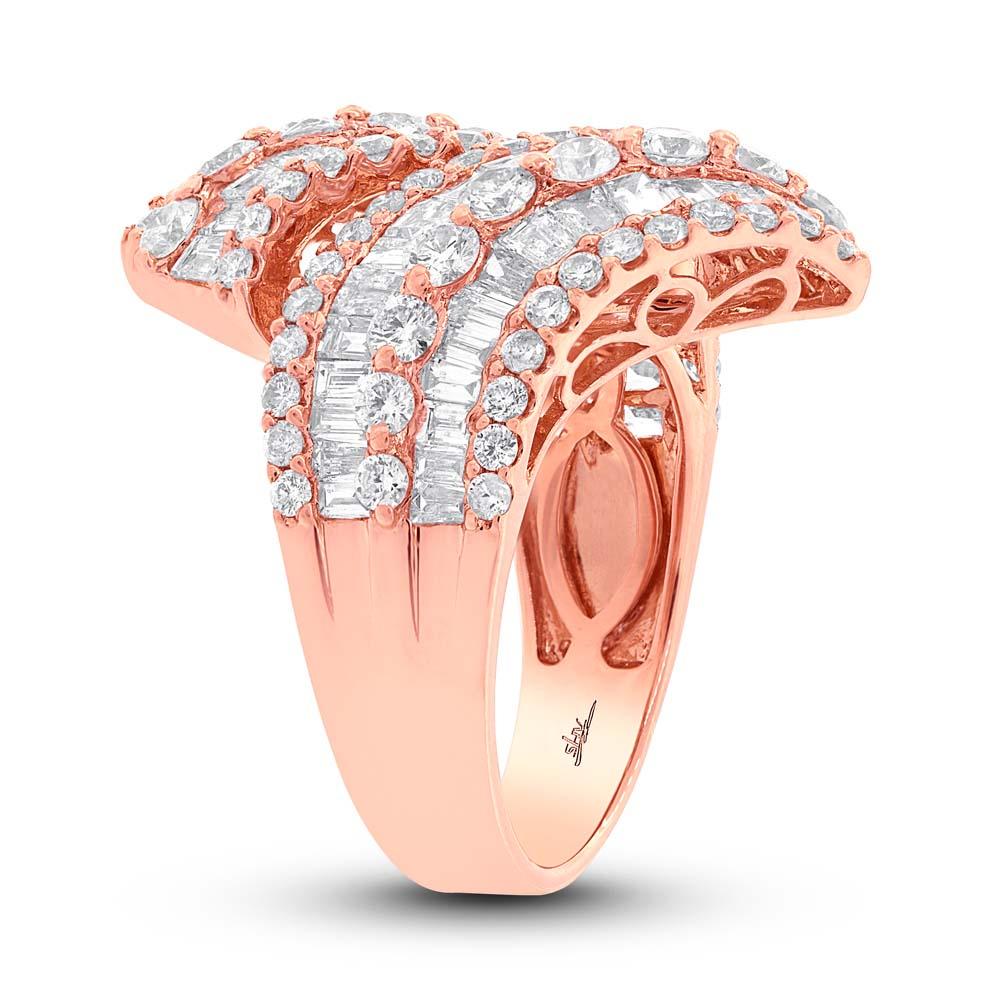 18k Rose Gold Diamond Lady's Baguette Ring - 4.61ct