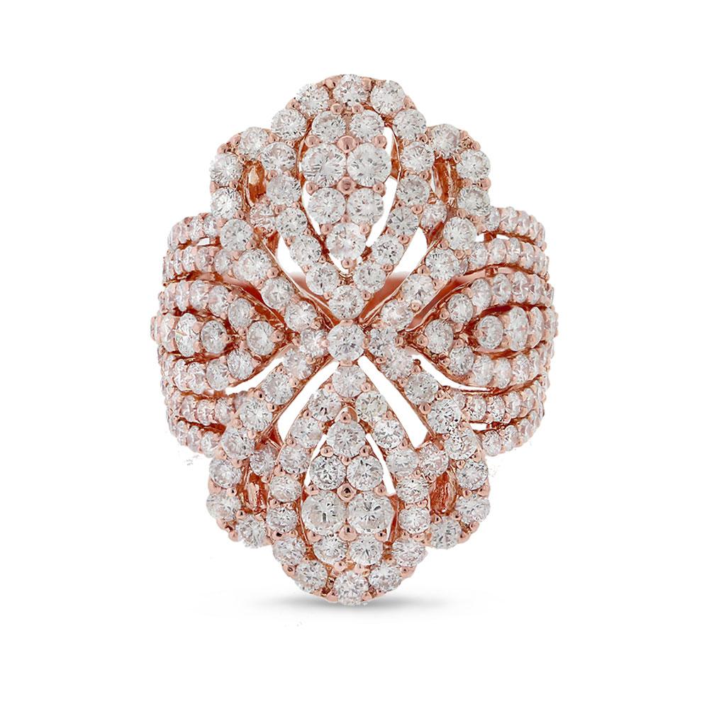 18k Rose Gold Diamond Lady's Ring - 3.51ct