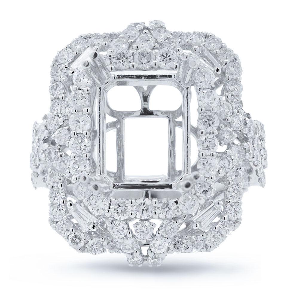 18k White Gold Diamond Semi-mount Ring - 2.14ct