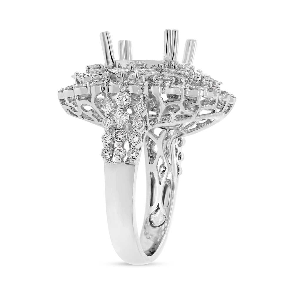 18k White Gold Diamond Semi-mount Ring - 2.97ct