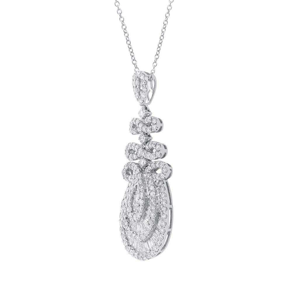 18k White Gold Diamond Pendant - 2.36ct