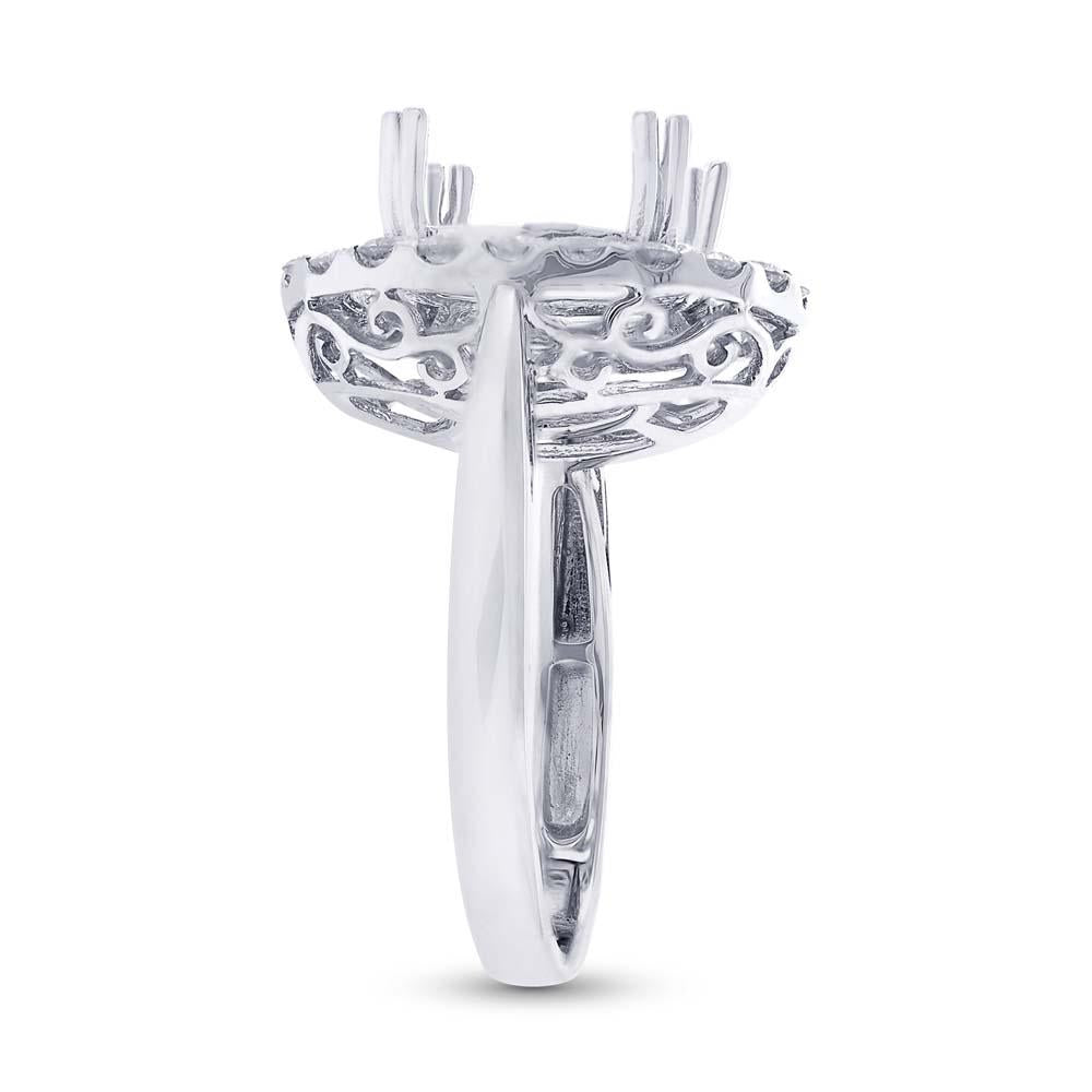 18k White Gold Diamond Semi-mount Ring - 0.74ct