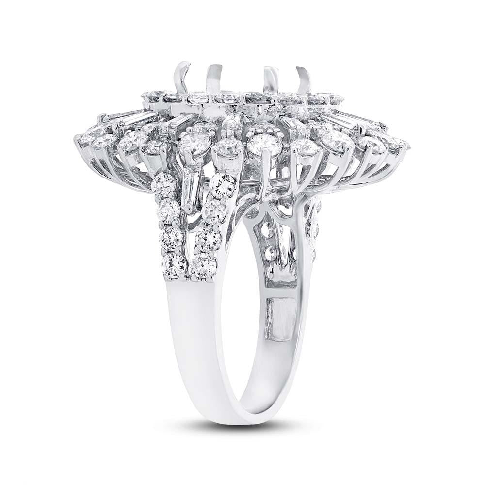 18k White Gold Diamond Semi-mount Ring - 3.38ct