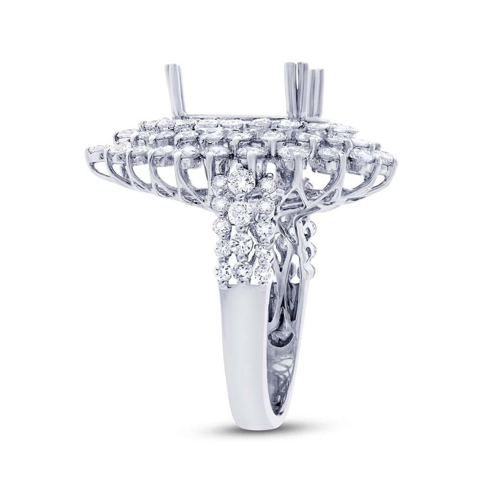 18k White Gold Diamond Semi-mount Ring - 2.91ct