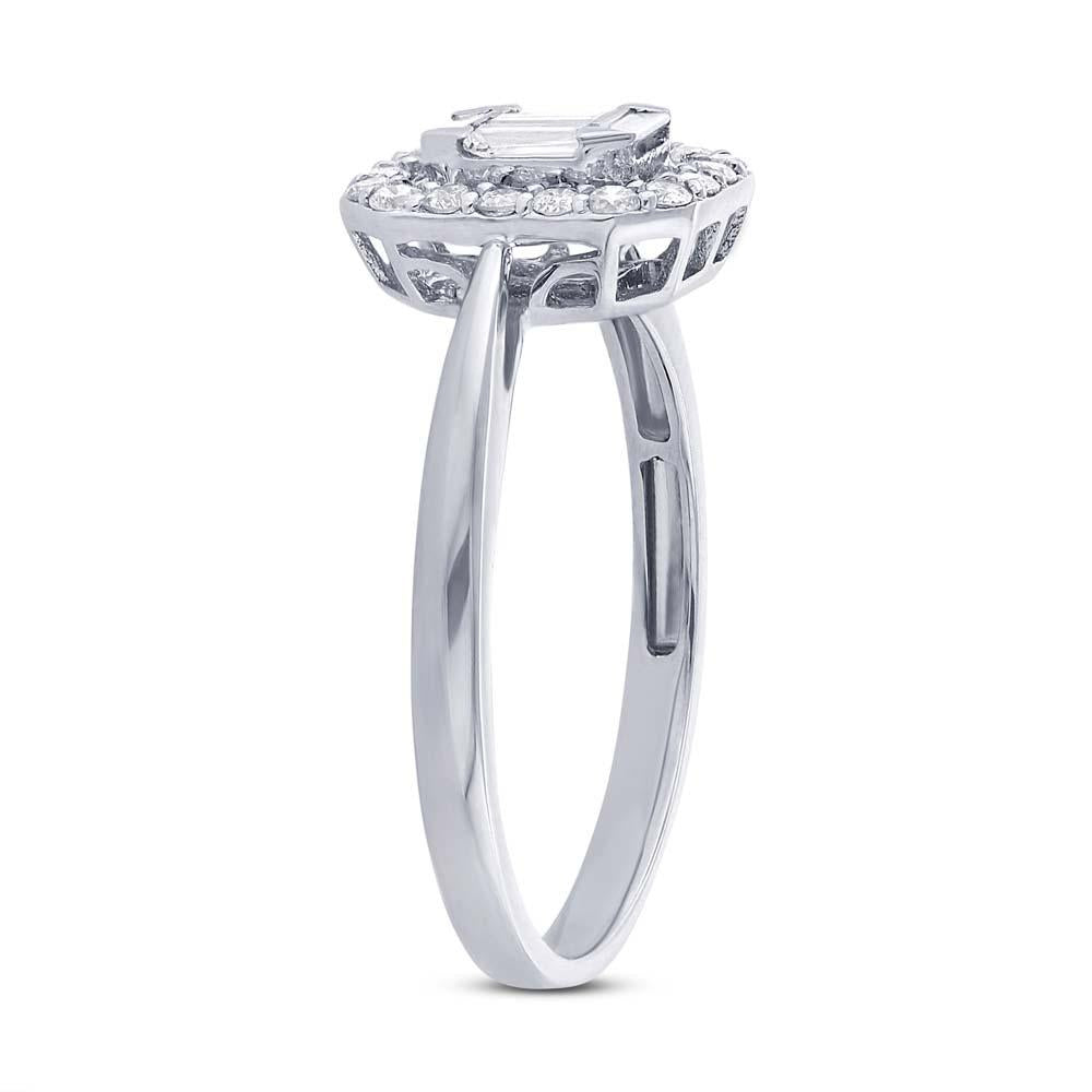 18k White Gold Diamond Lady's Ring Size 11 - 0.36ct