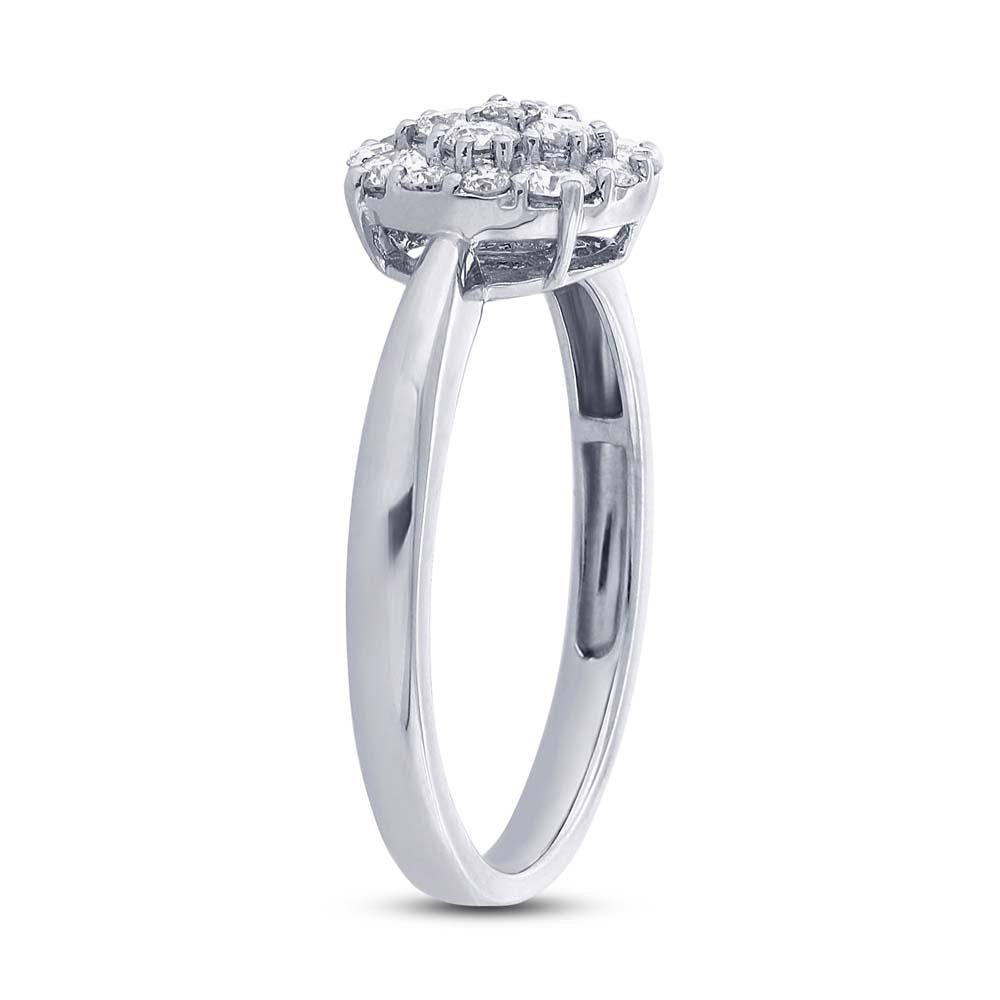 18k White Gold Diamond Cluster Lady's Ring - 0.60ct