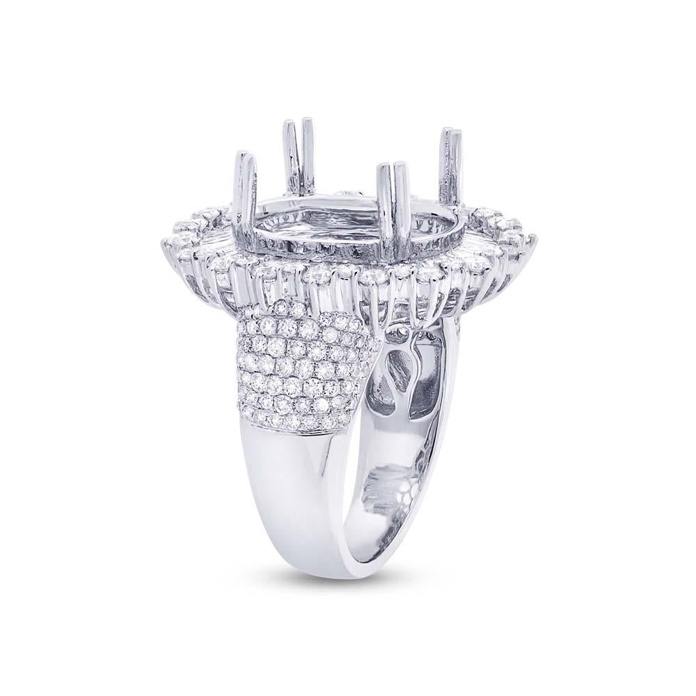 18k White Gold Diamond Semi-mount Ring - 2.53ct