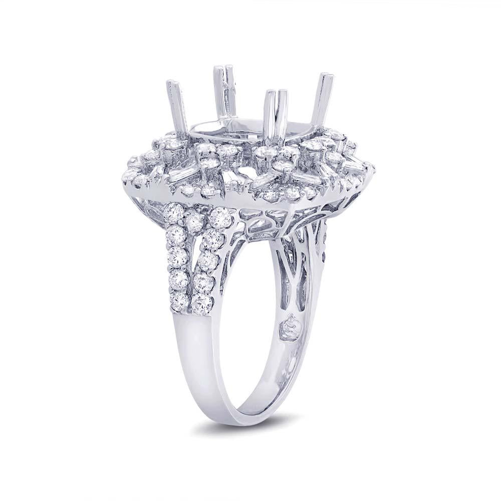 18k White Gold Diamond Semi-mount Ring - 1.88ct