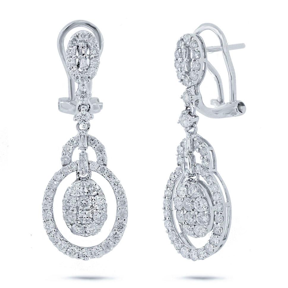 18k White Gold Diamond Earring - 1.88ct