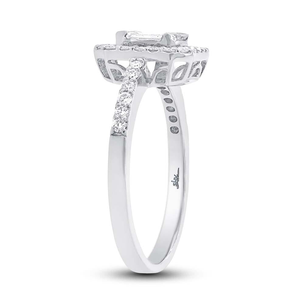 18k White Gold Diamond Baguette Lady's Ring - 0.56ct