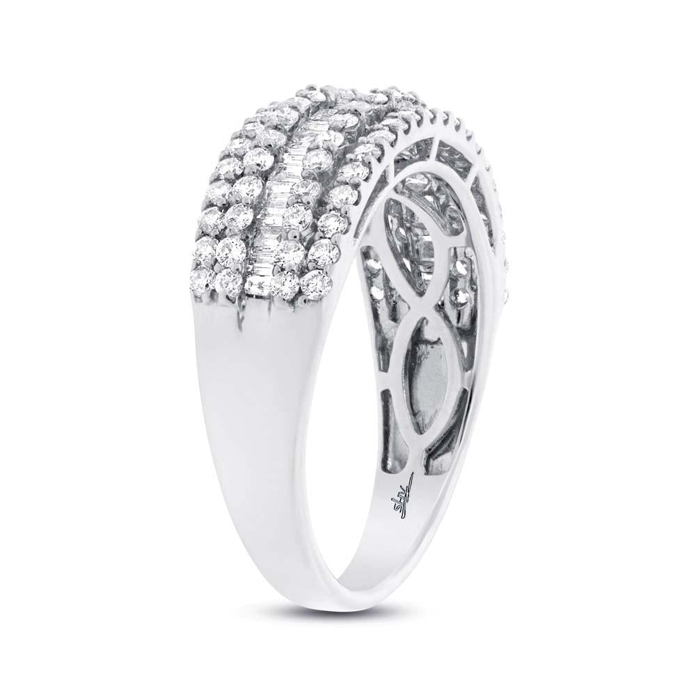 18k White Gold Diamond Baguette Lady's Band