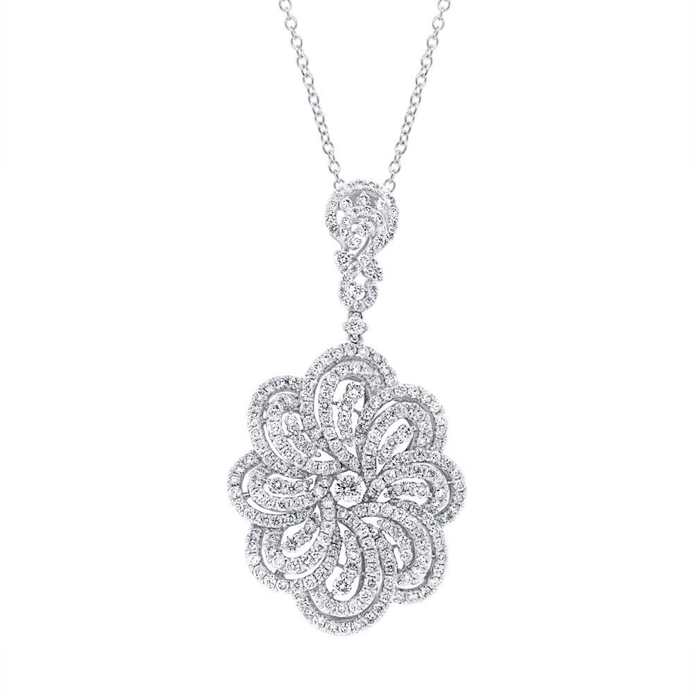 18k White Gold Diamond Pendant - 5.30ct