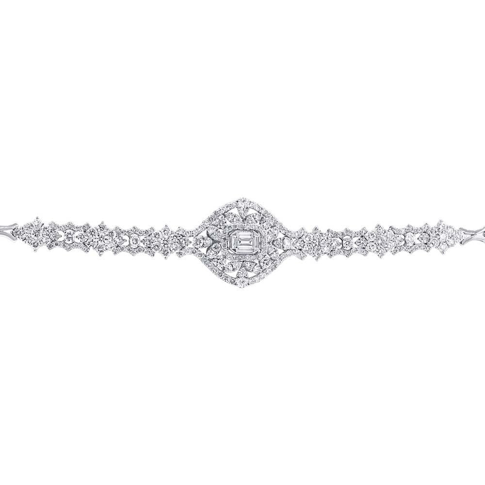 18k White Gold Diamond Lady's Bracelet - 6.19ct