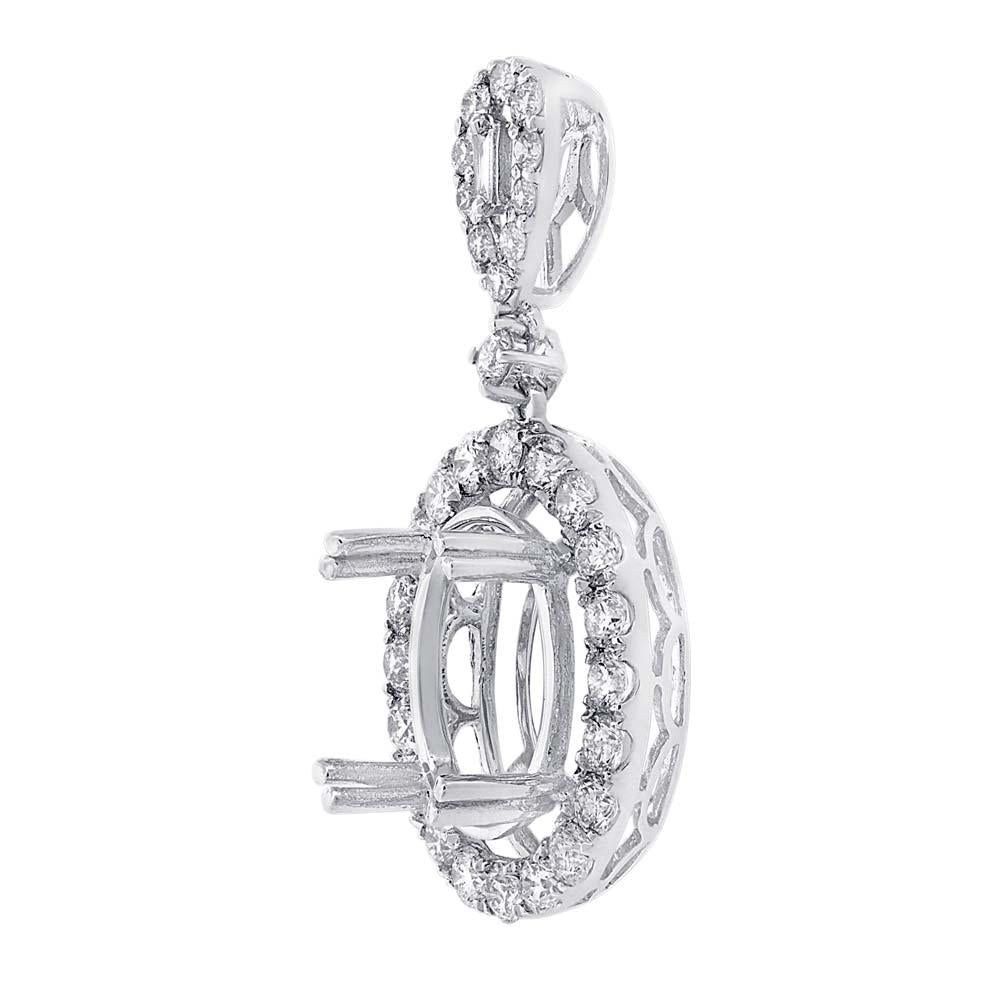 18k White Gold Diamond Semi-mount Pendant - 0.96ct
