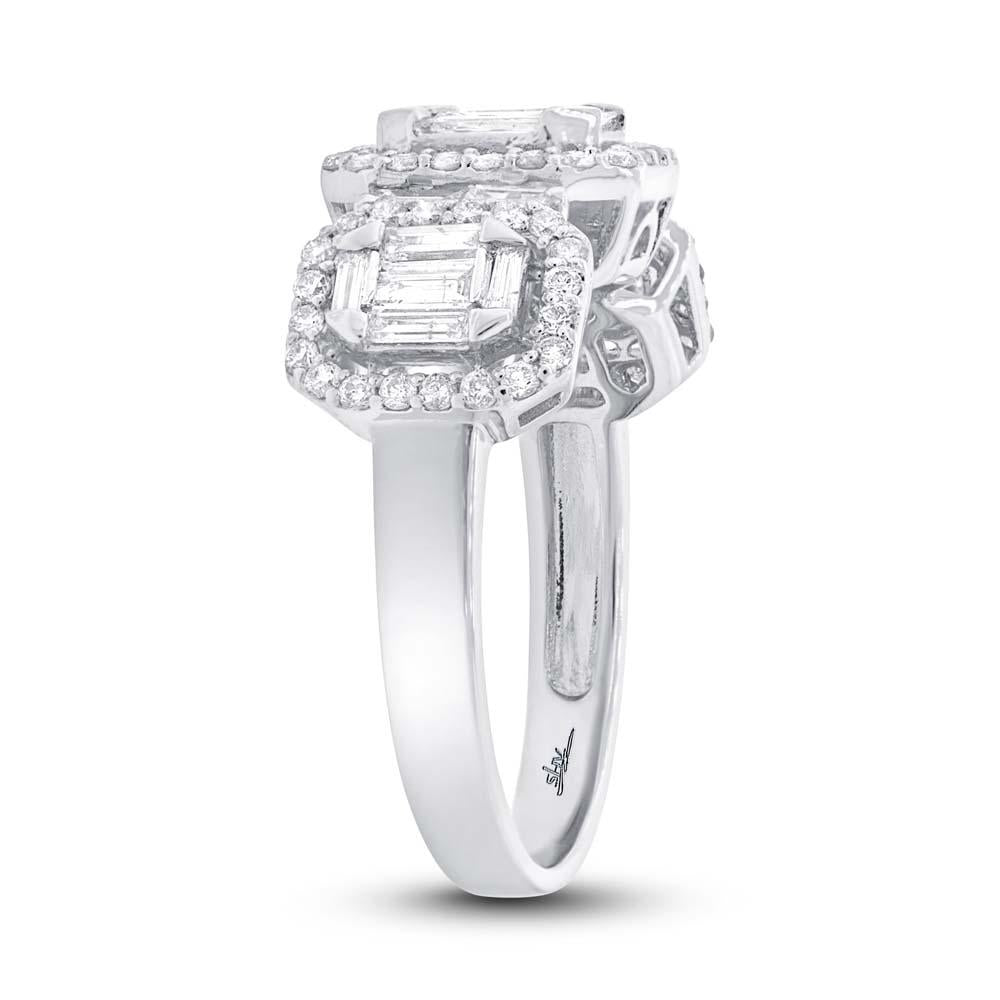18k White Gold Diamond Baguette Lady's Ring - 1.28ct