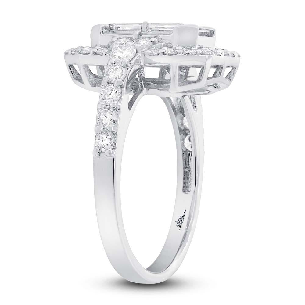 18k White Gold Diamond Baguette Lady's Ring - 1.72ct