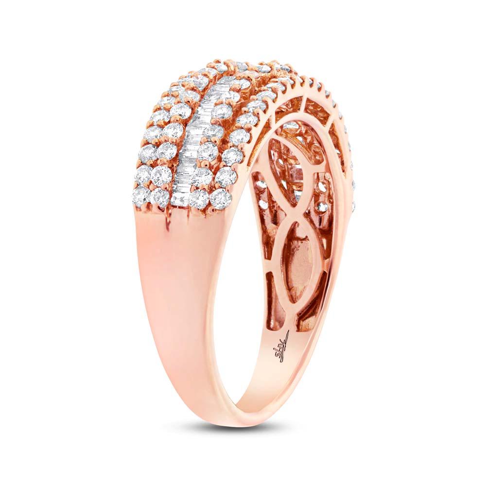 18k Rose Gold Diamond Baguette Lady's Band