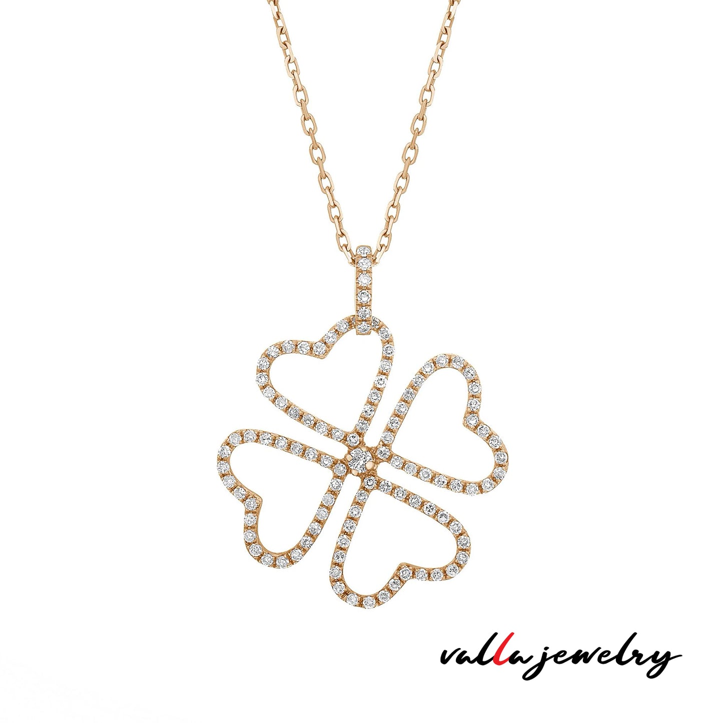 14K Classy Yellow Gold Diamond Heart Pendant V0163