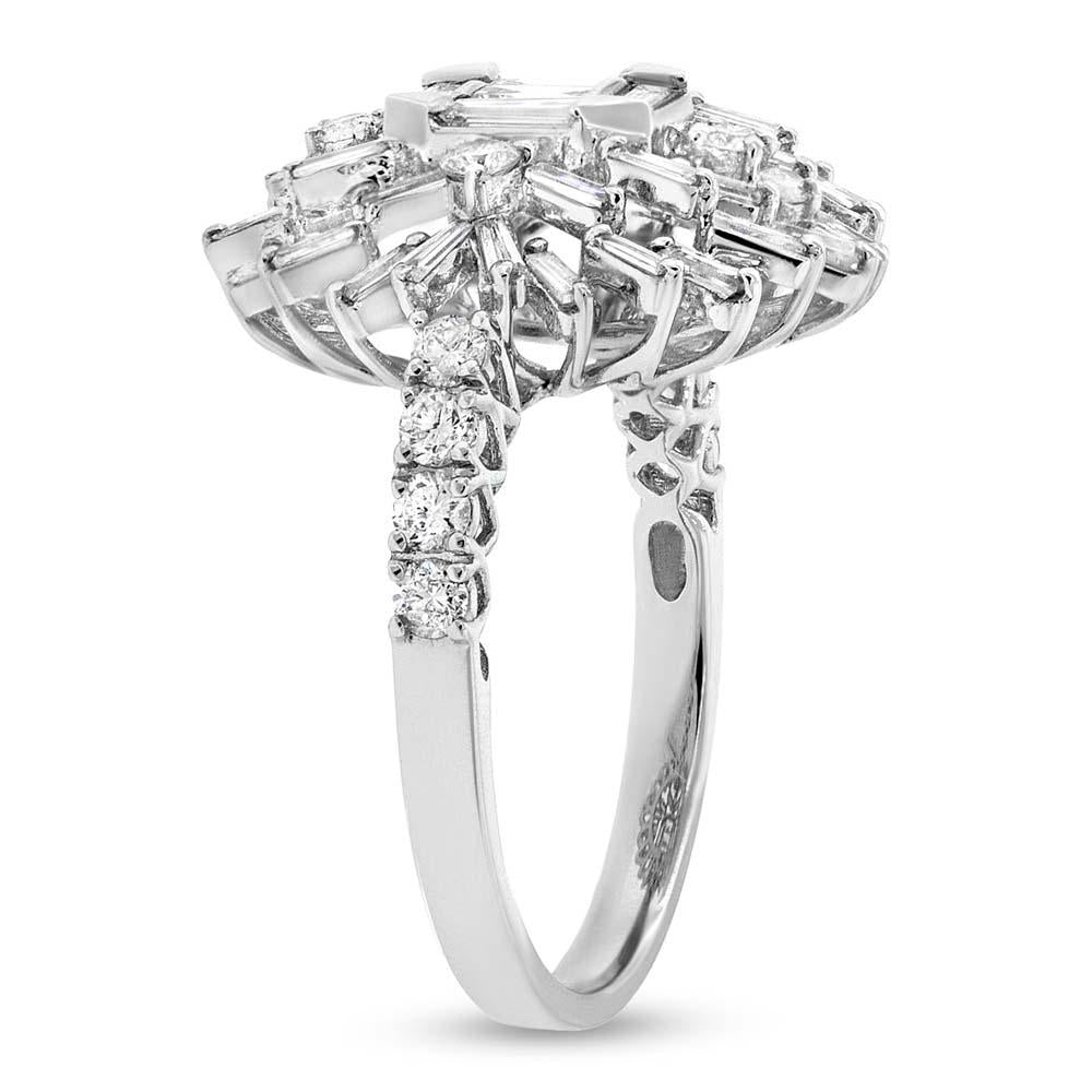 18k White Gold Diamond Baguette Lady's Ring - 1.39ct