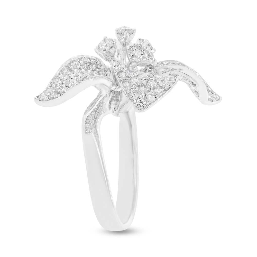 18k White Gold Diamond Flower Lady's Ring - 4.19ct