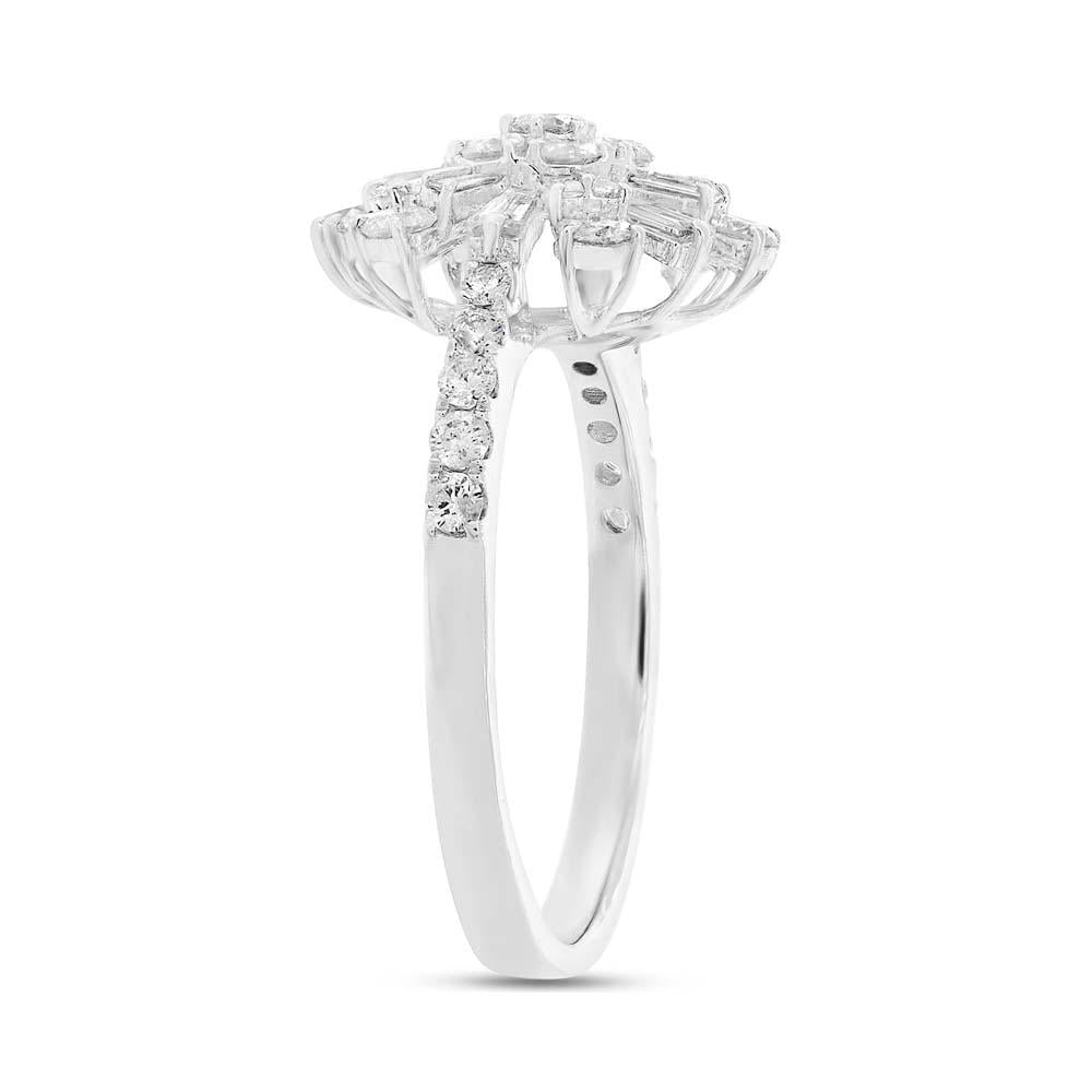18k White Gold Diamond Baguette Lady's Ring - 1.09ct