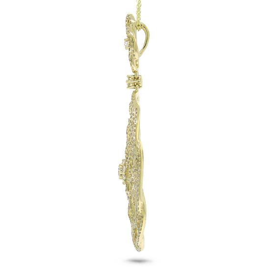 14k Yellow Gold Diamond Lace Pendant - 1.46ct