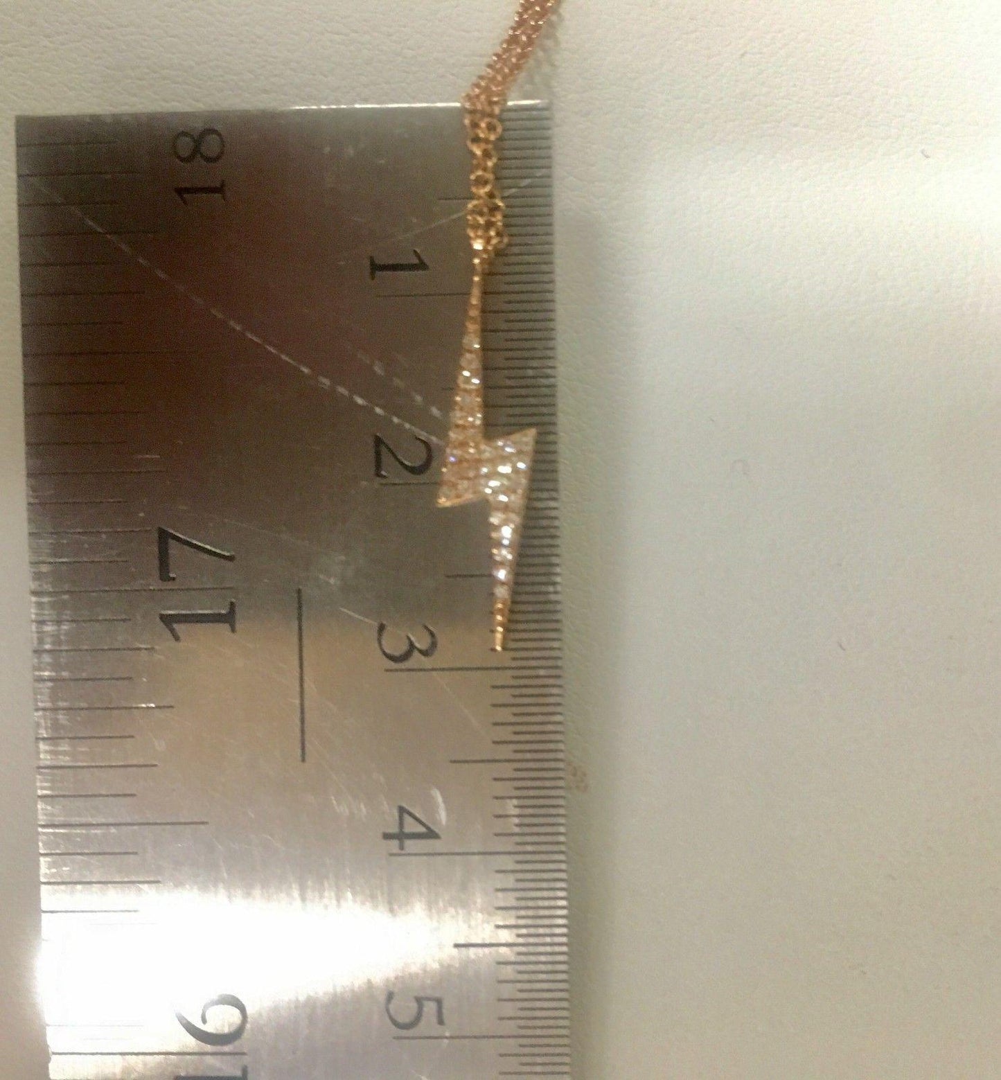 14k Rose Gold Diamond Lightning Necklace V0157