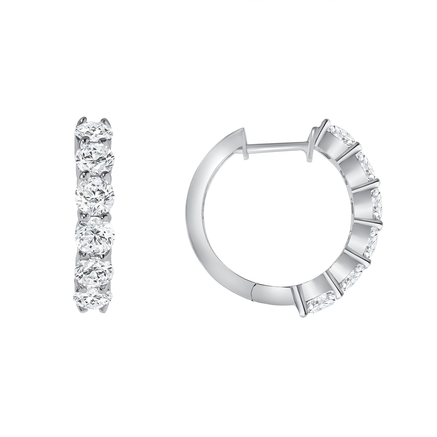 White Gold Elegant  Hoop 25PT Diamond Earrings