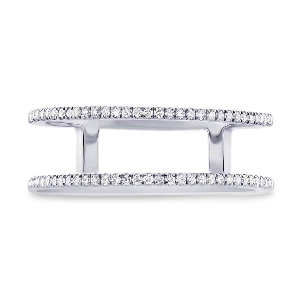 14k White Gold Diamond Lady's Ring Size 3 - 0.17ct