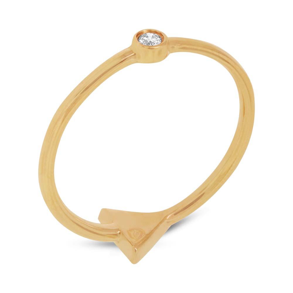 14k Yellow Gold Diamond Lady's Ring Size 6 - 0.08ct