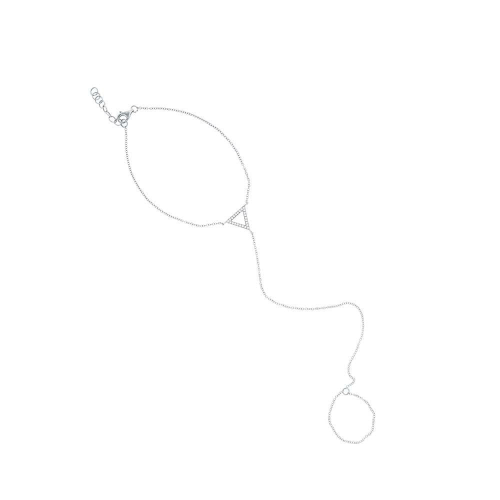 14k White Gold Diamond Triangle Bracelet - 0.07ct