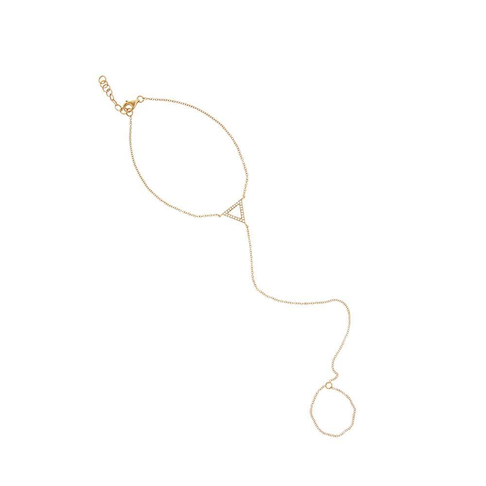 14k Yellow Gold Diamond Triangle Bracelet - 0.07ct