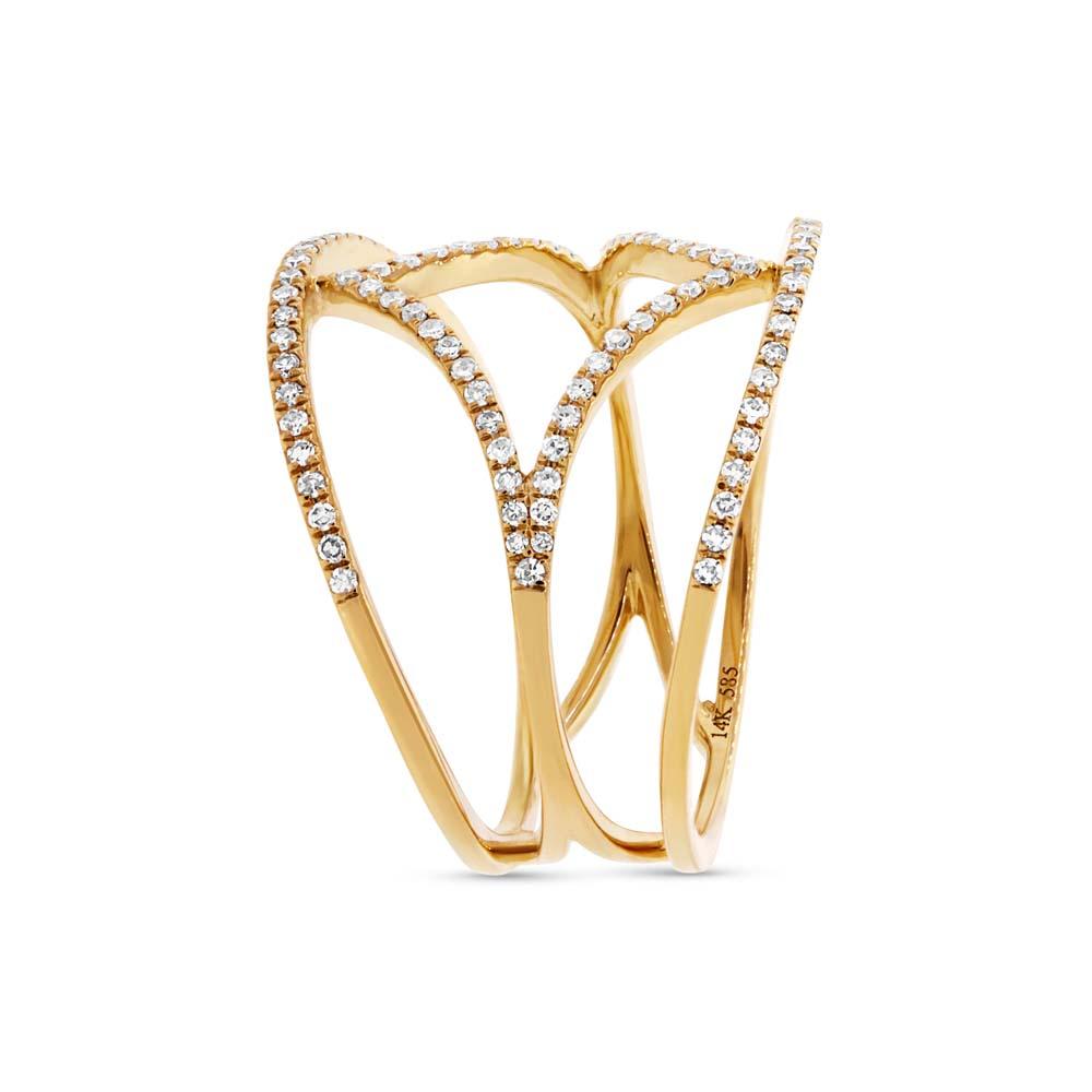 14k Yellow Gold Diamond Lady's Ring - 0.32ct