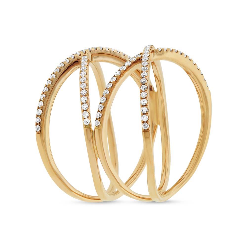 14k Yellow Gold Diamond Lady's Ring Size 7.5 - 0.32ct