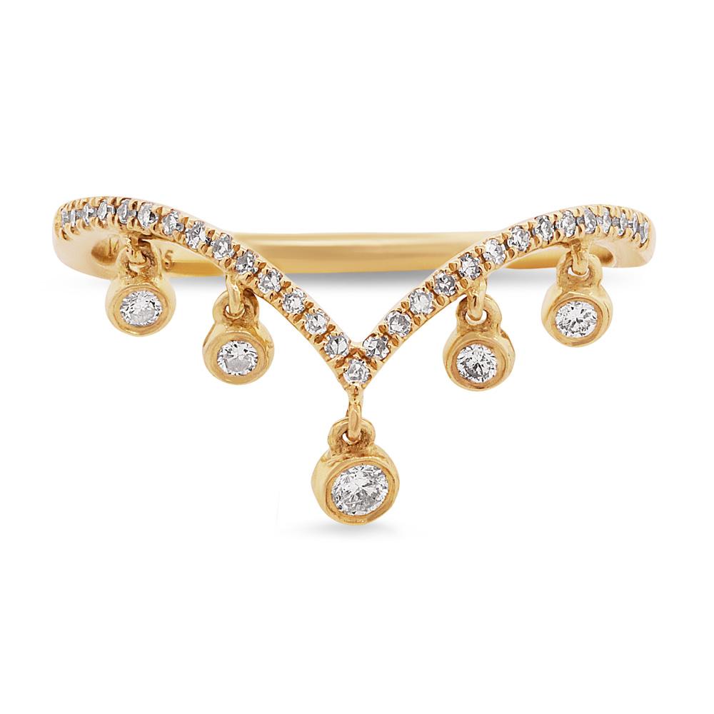 14k Yellow Gold Diamond Lady's Ring Size 6 - 0.19ct