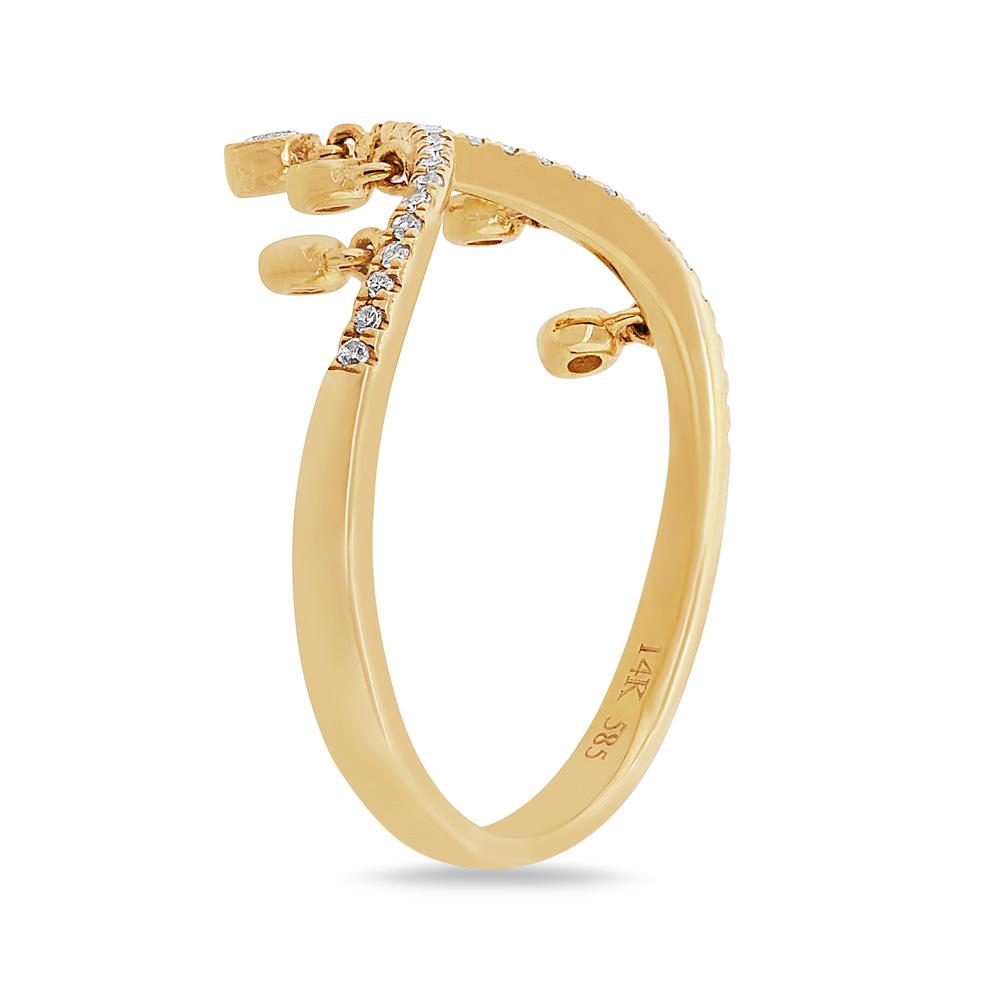 14k Yellow Gold Diamond Lady's Ring Size 6 - 0.19ct