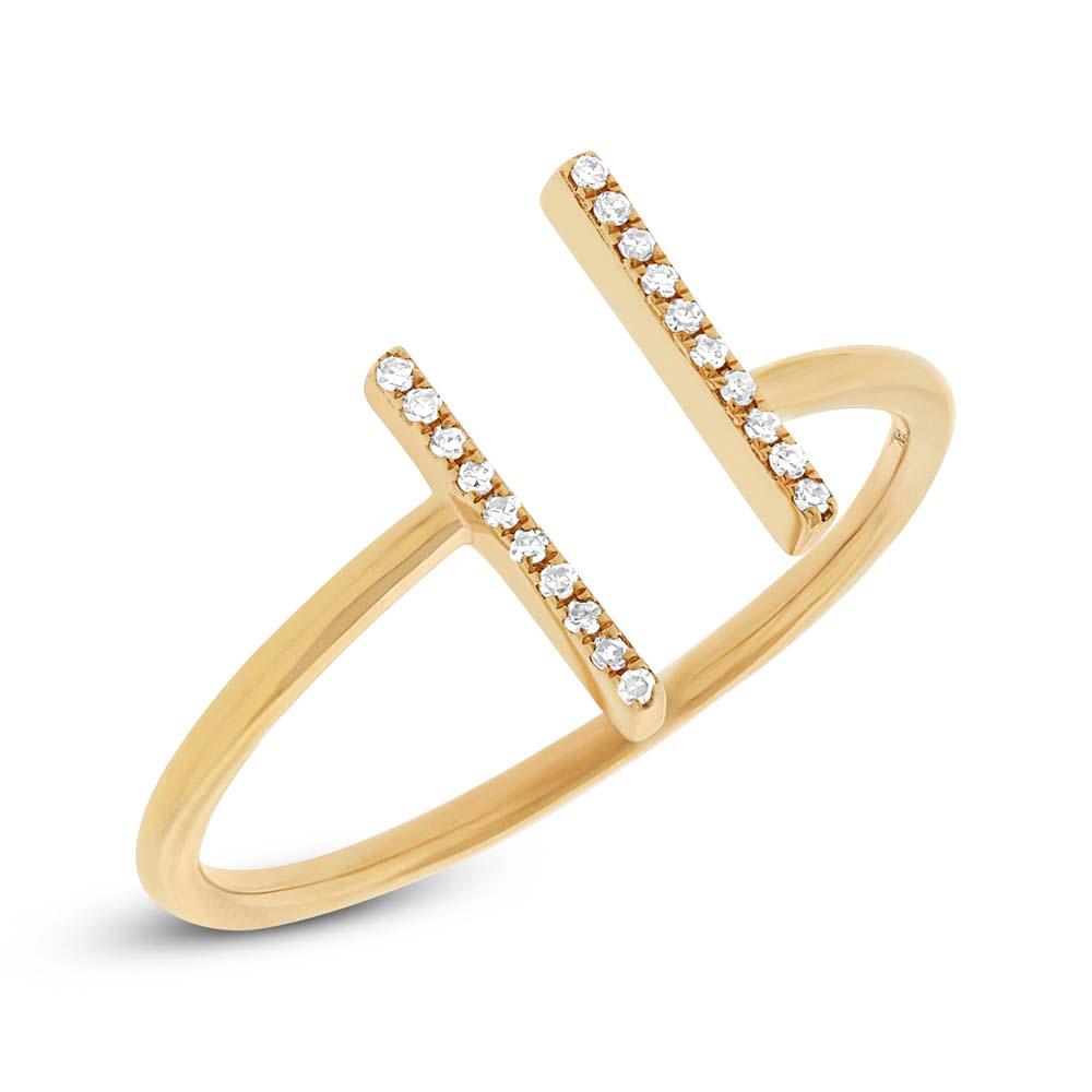 14k Yellow Gold Diamond Lady's Ring Size 4 - 0.06ct