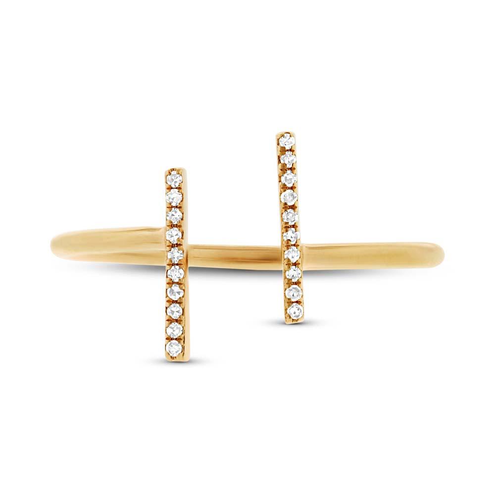 14k Yellow Gold Diamond Lady's Ring Size 4 - 0.06ct