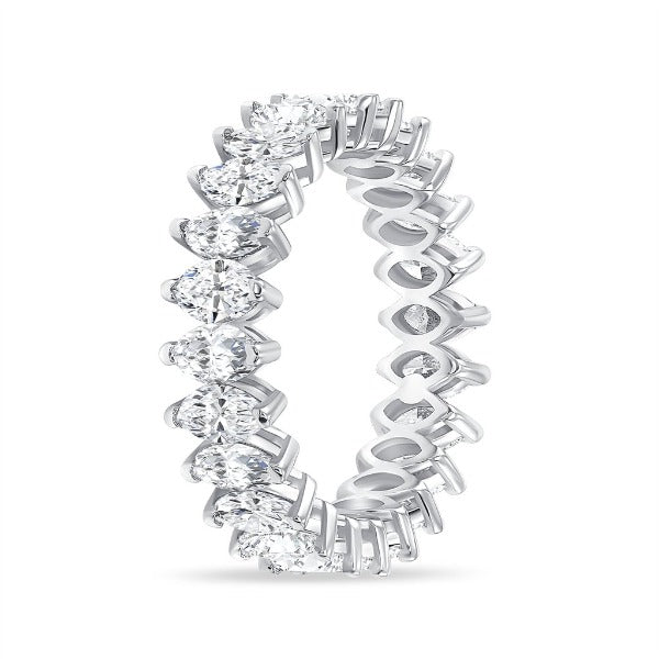 18K White Gold Diamond 2.88 CT Marquise Cut Eternity Band