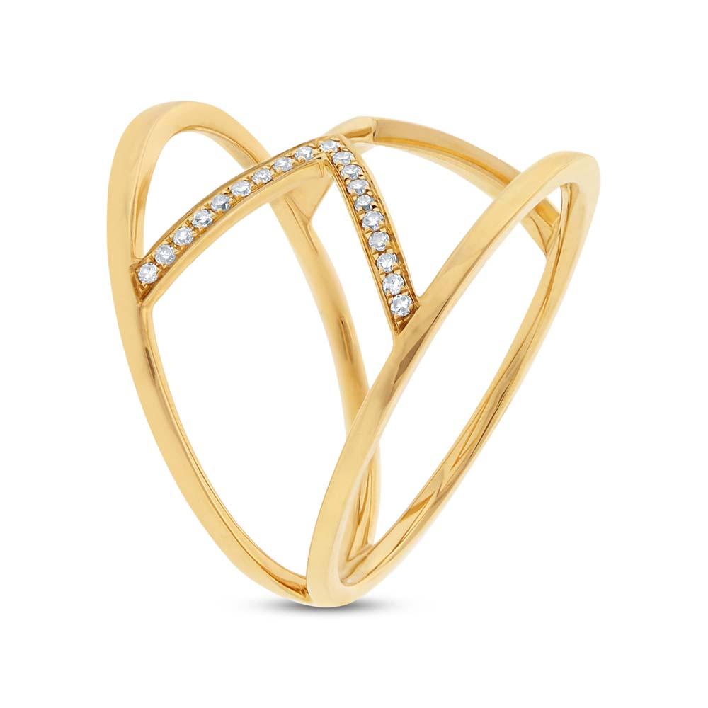 14k Yellow Gold Diamond Lady's Ring - 0.13ct