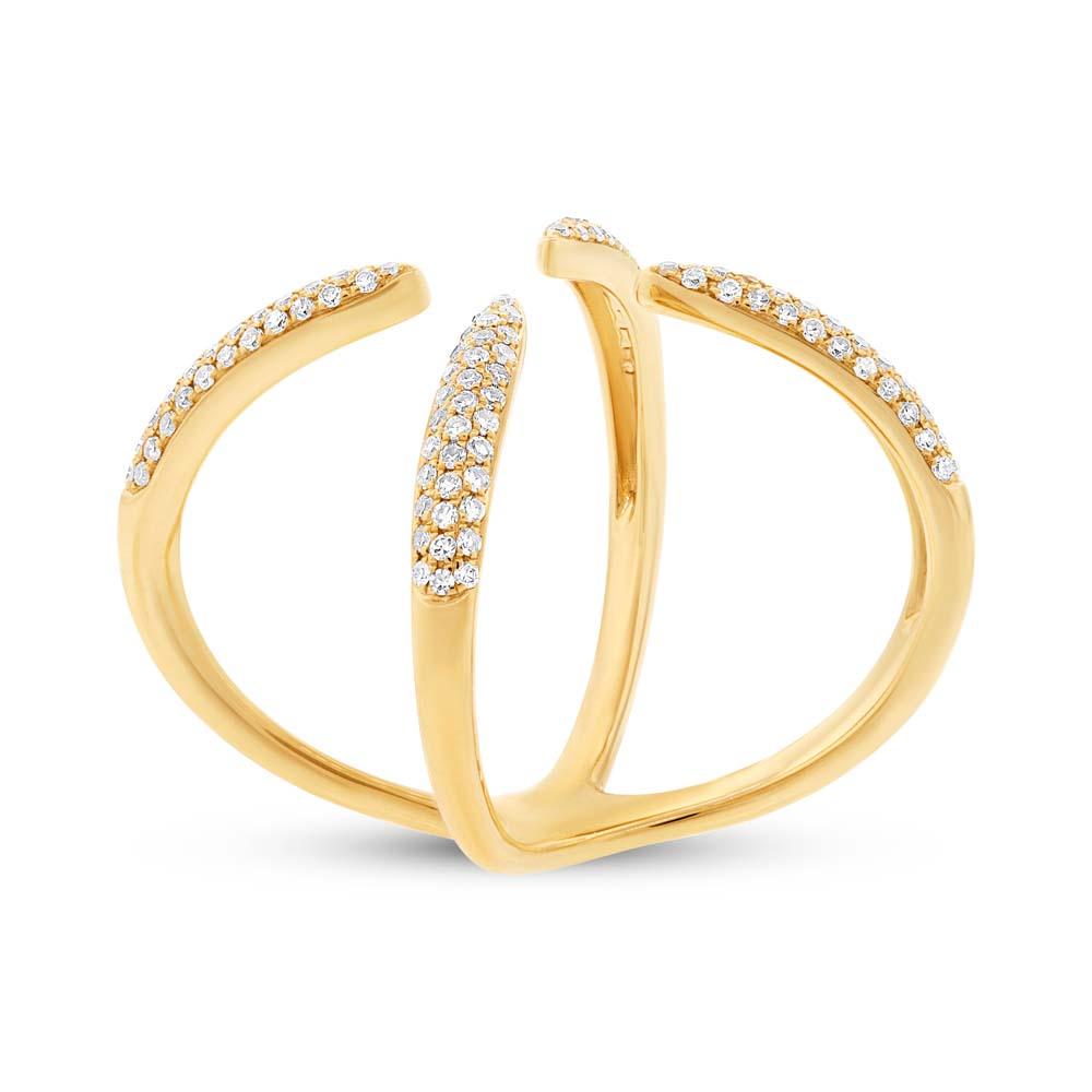 14k Yellow Gold Diamond Claw Ring - 0.40ct